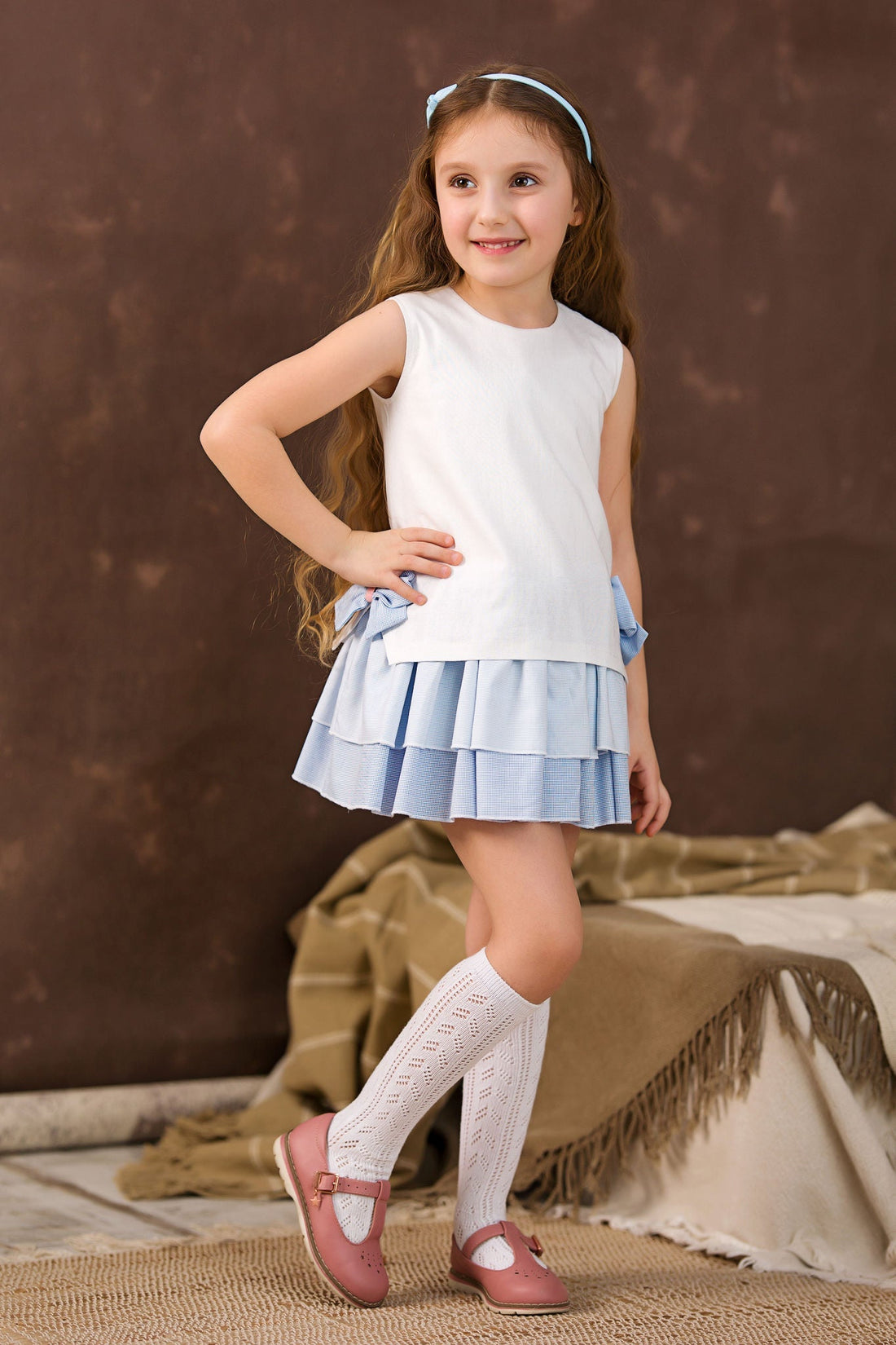 White Linen Dress for Girls