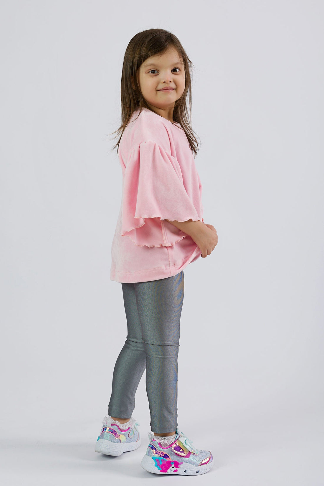2 Piece Velvet Blouse and Lycra Leggings Set