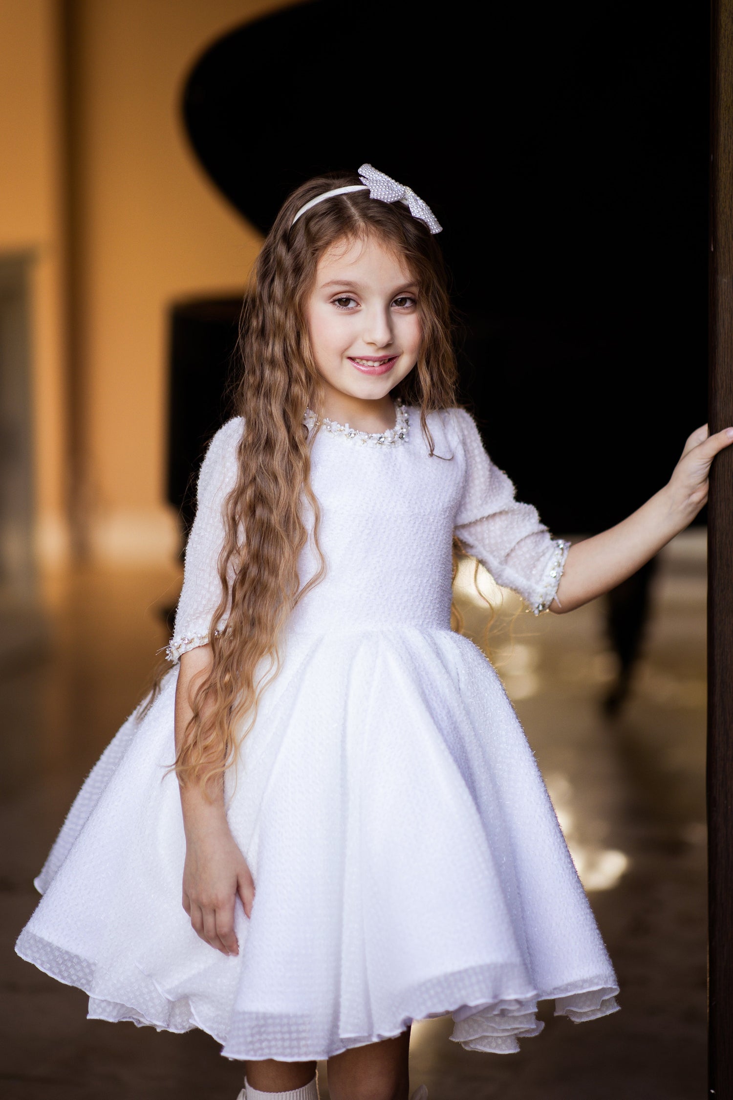 Elegant White Dress for Girls