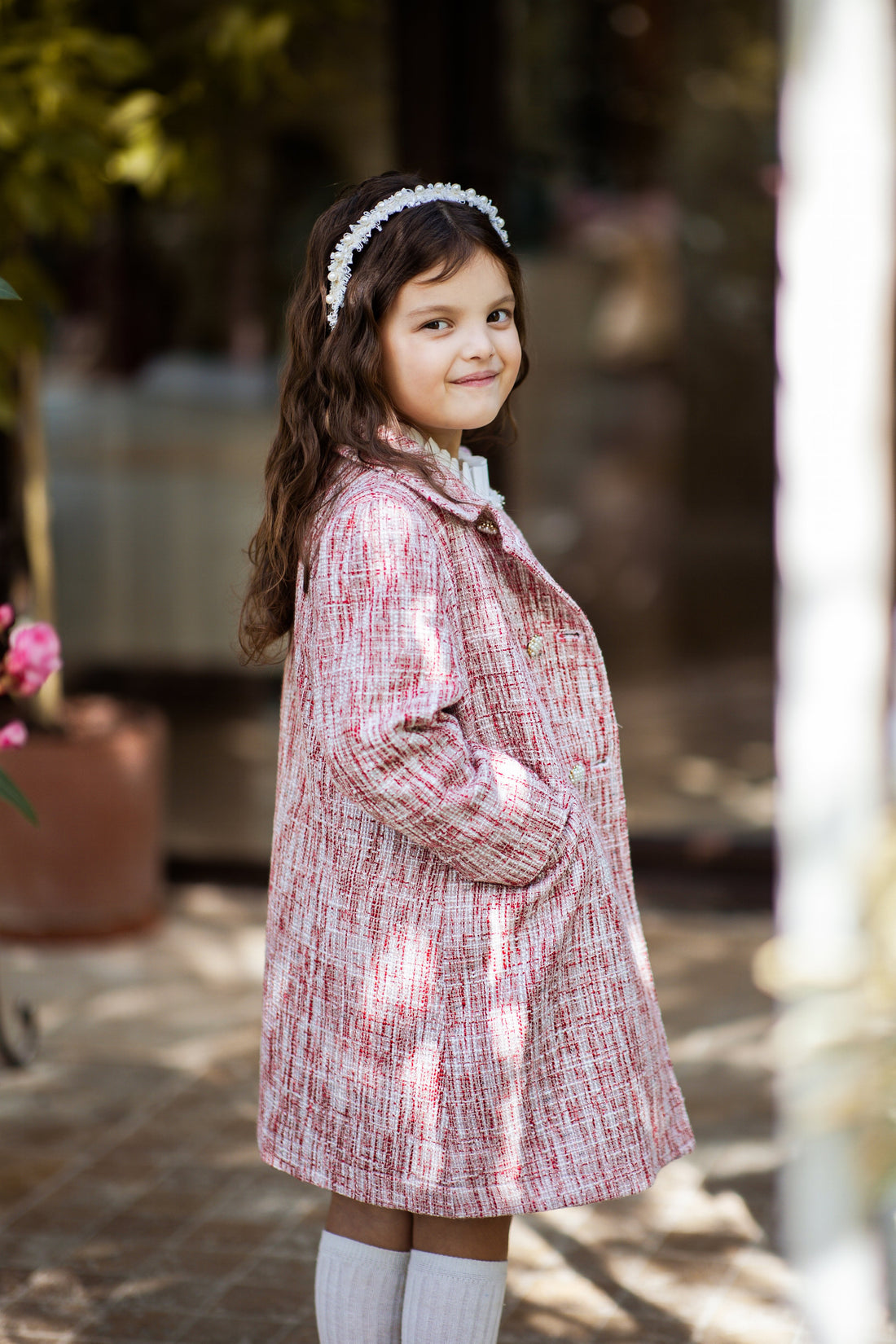 Elegant Bouclé Fabric Coat